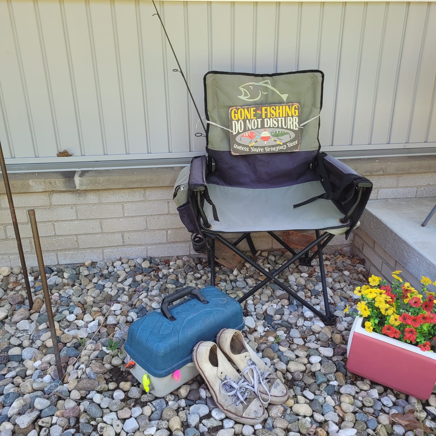 Customer photo review of Gone Fishing, Do Not Disturb Unless You're Bringing Beer - Metal Sign