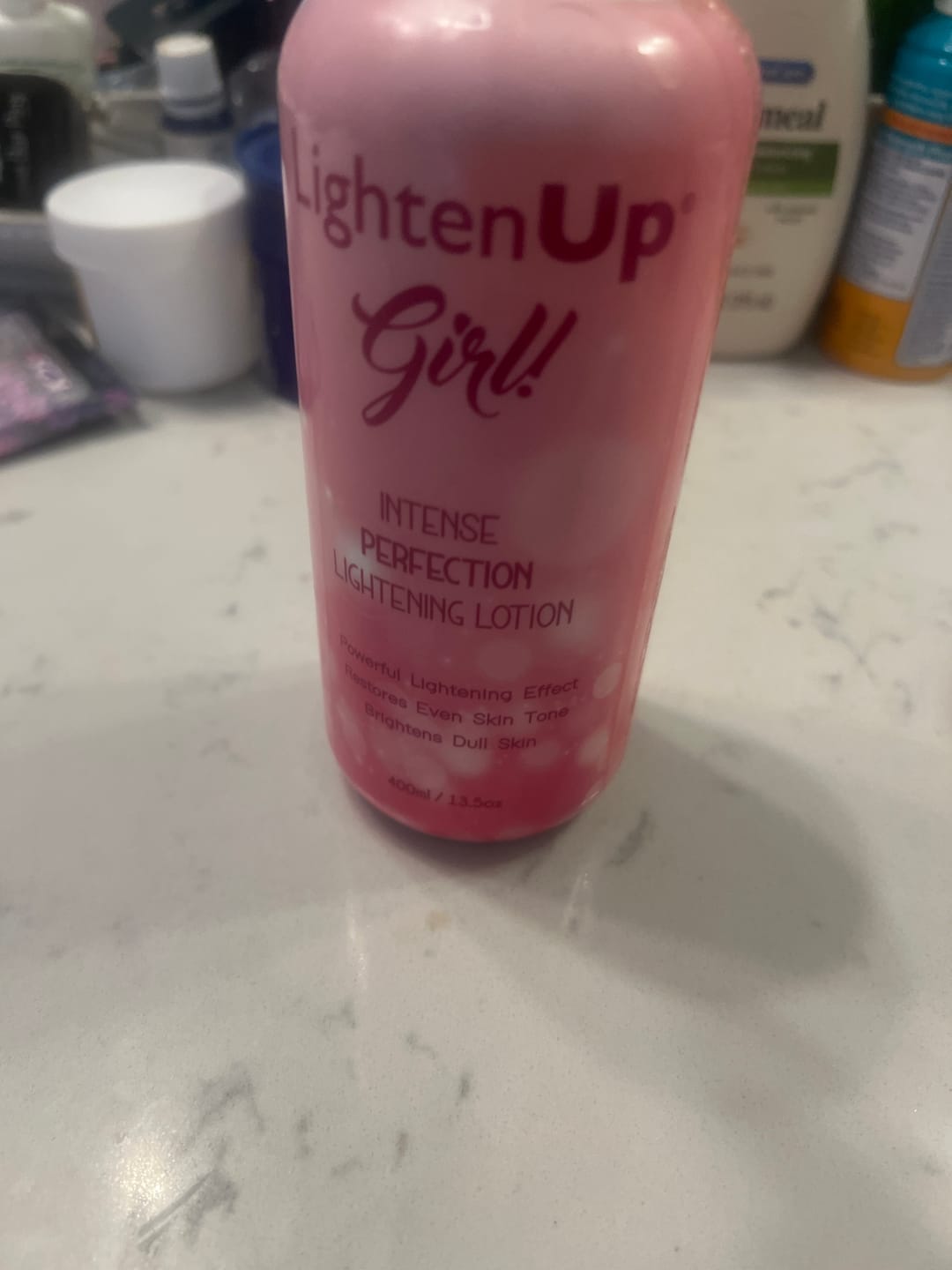 Customer photo review of LightenUp Girl! Intense Perfection Brightening Lotion - 400ml / 13.5 Oz
