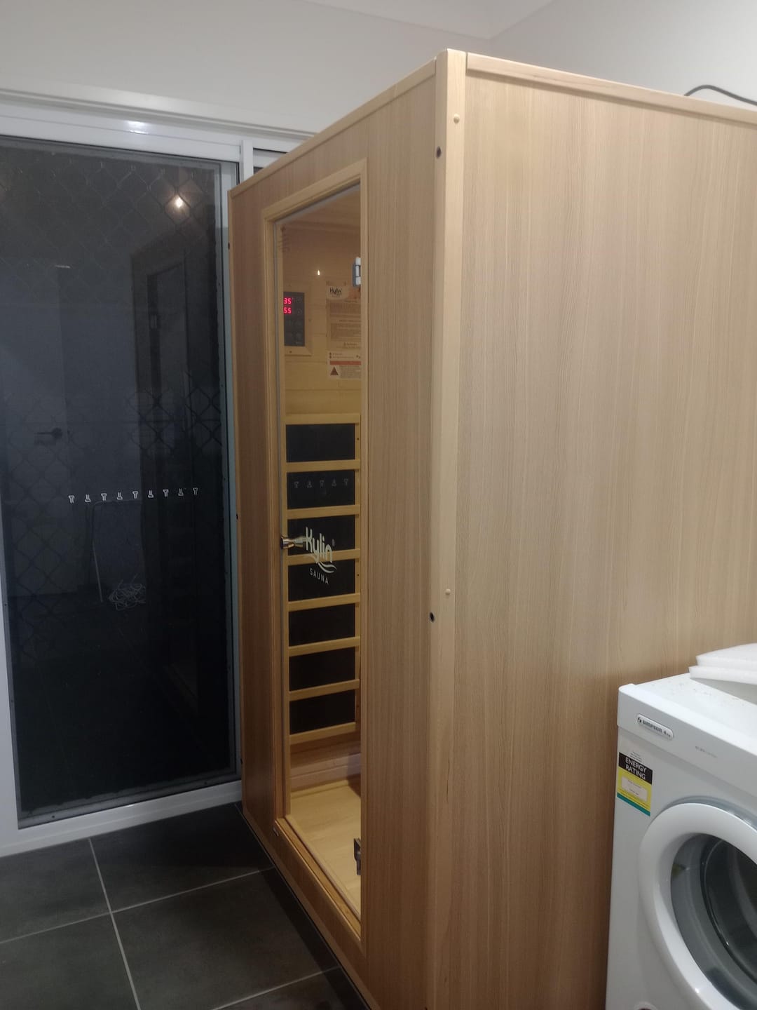Customer photo review of Kylin Low EMF Modern Carbon Far Infrared Sauna 2 person - K8201