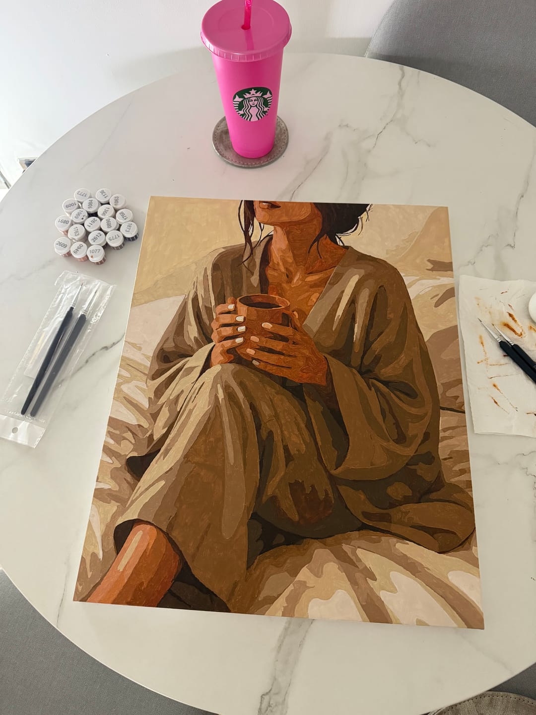 Customer photo review of Beige Coziness | Paint by Number