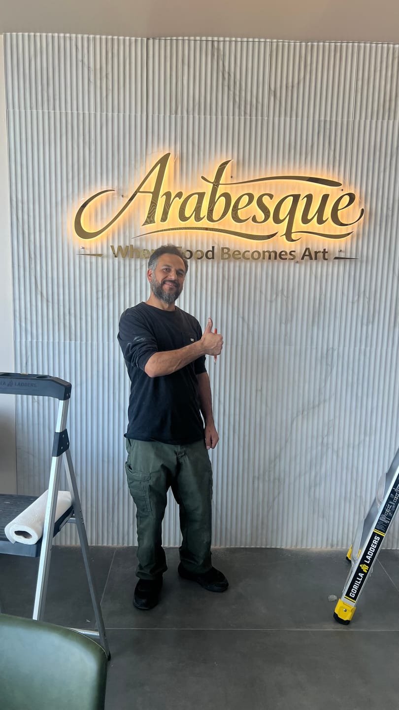 Customer photo review of PASHA Stainless Steel Backlit SIGN