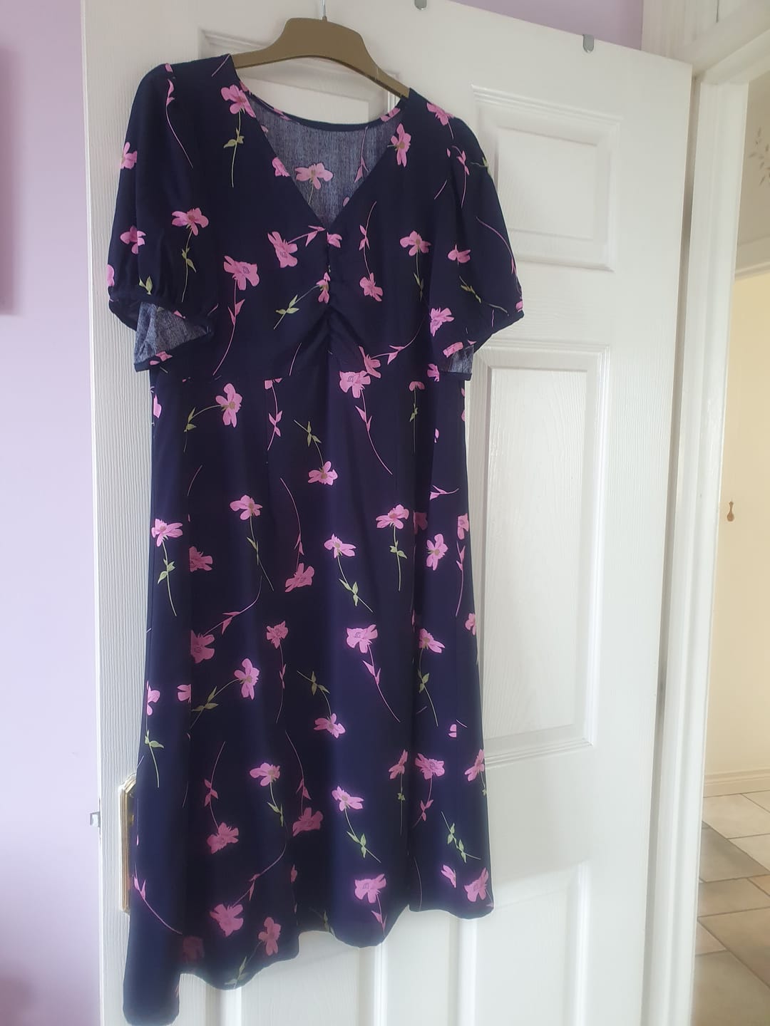 Customer photo review of Falling Flowers Viscose Challis Fabric