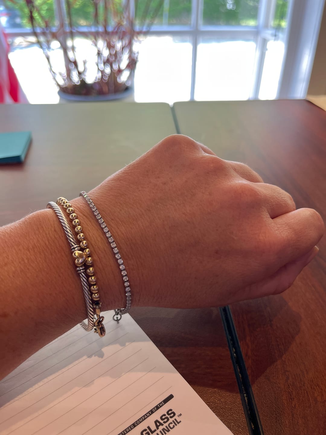 Customer photo review of Minimal Tennis Bracelet