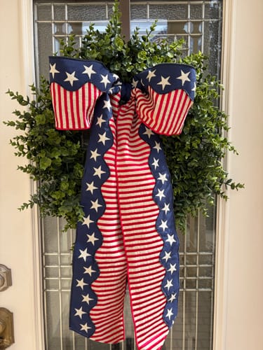 Customer photo review of Haven Americana Wreath Bow
