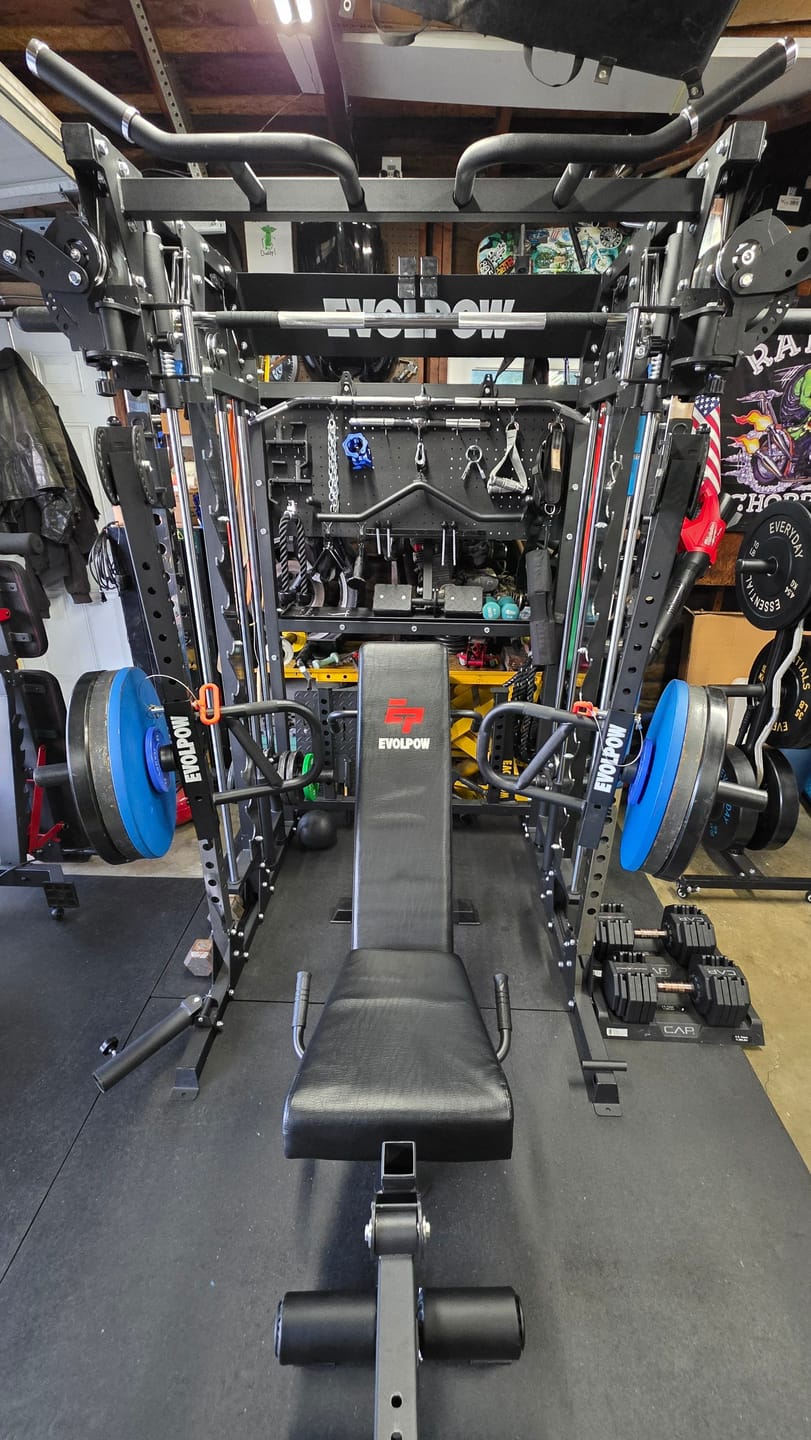 Customer photo review of EVOLPOW BEC Multi-functional Adjustable Weight Bench with Preacher Curl and Leg Extension
