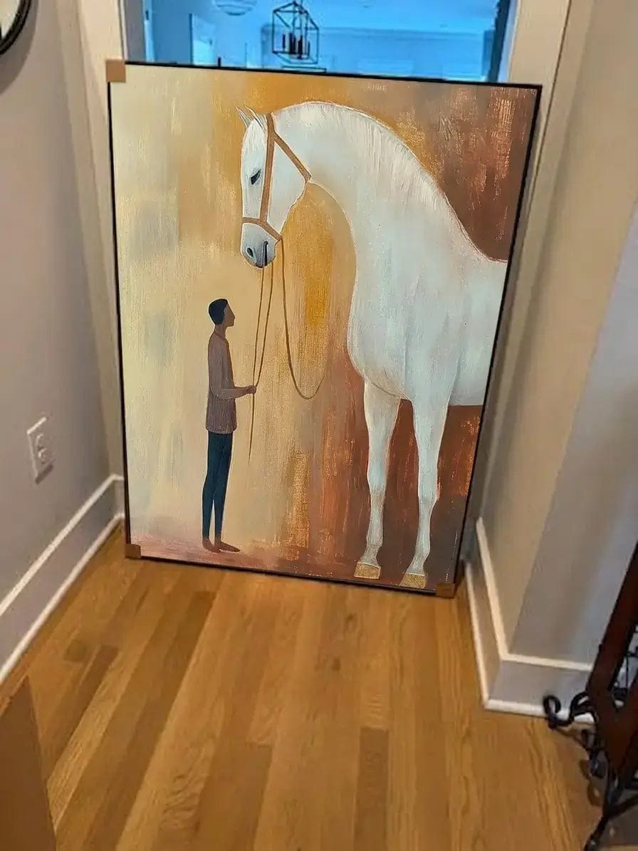 Customer photo review of Minimalist Man with White Horse