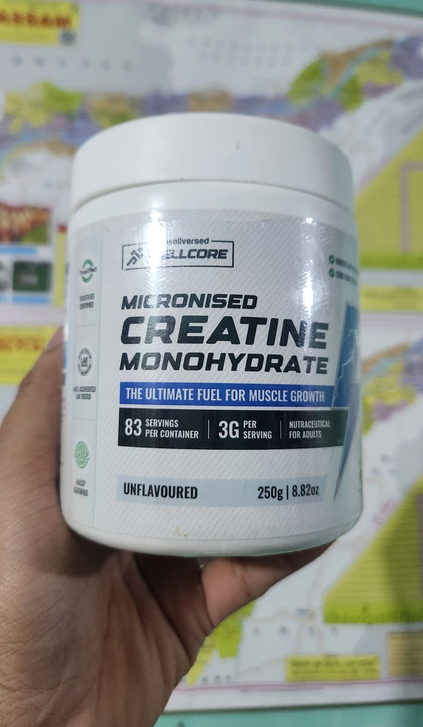 Customer photo review of Wellcore - Micronised Creatine Monohydrate (250g, 83 Servings)