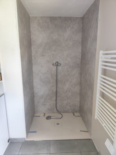 Customer photo review of Panneau Mural PVC Beige Gris Valencia 260 x 120 CM