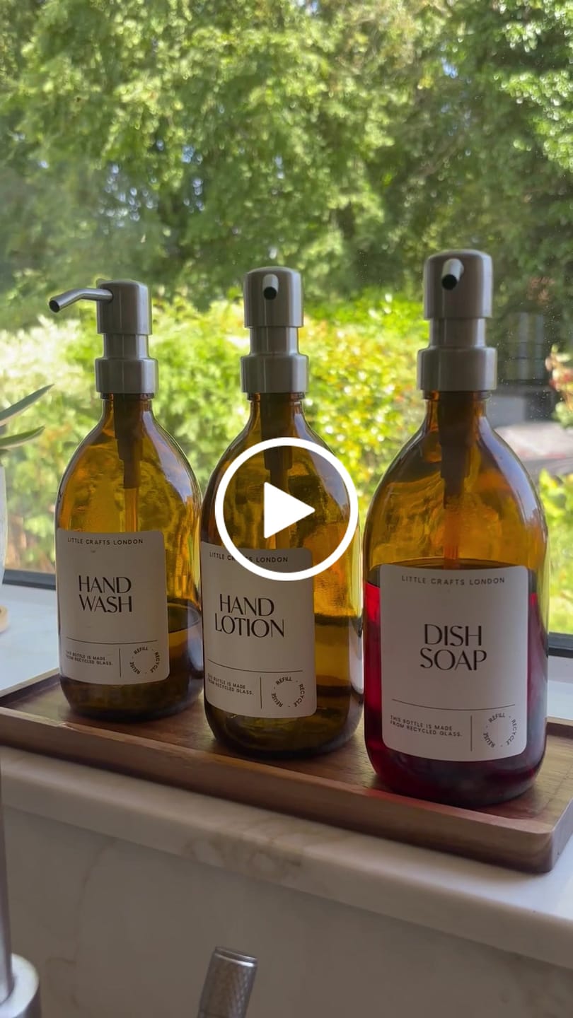 Customer video review of 500ml Amber Glass Bottle with Metal Pump White Label