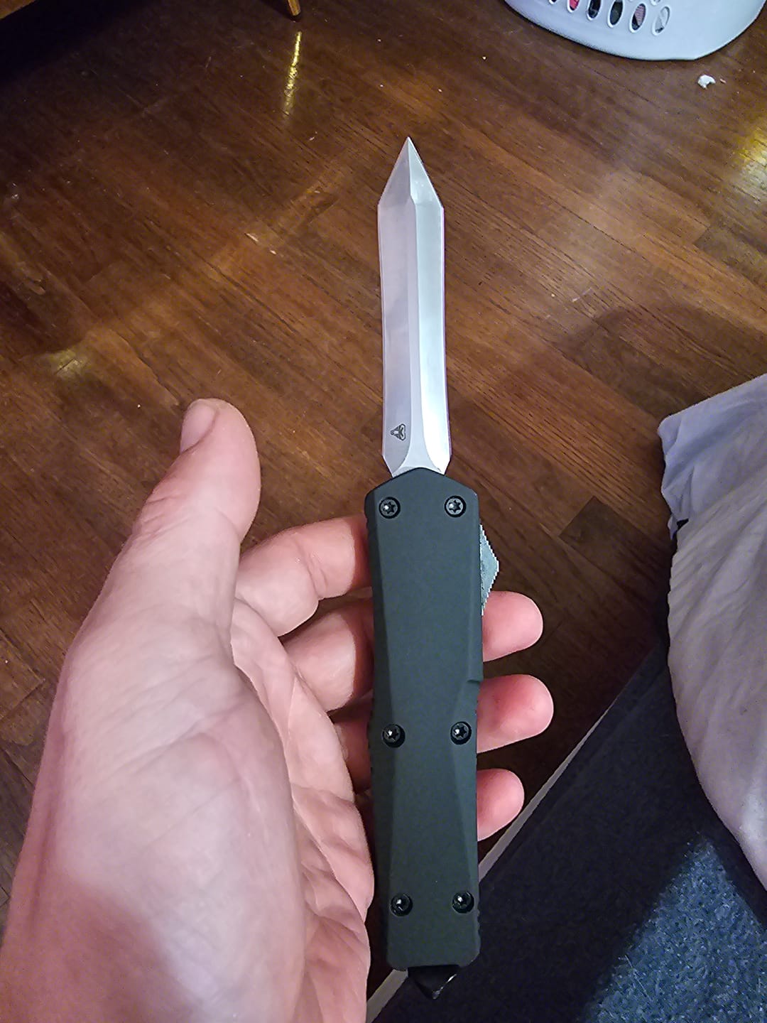 Customer photo review of Black Ghost OTF Knife - Spartan Blade