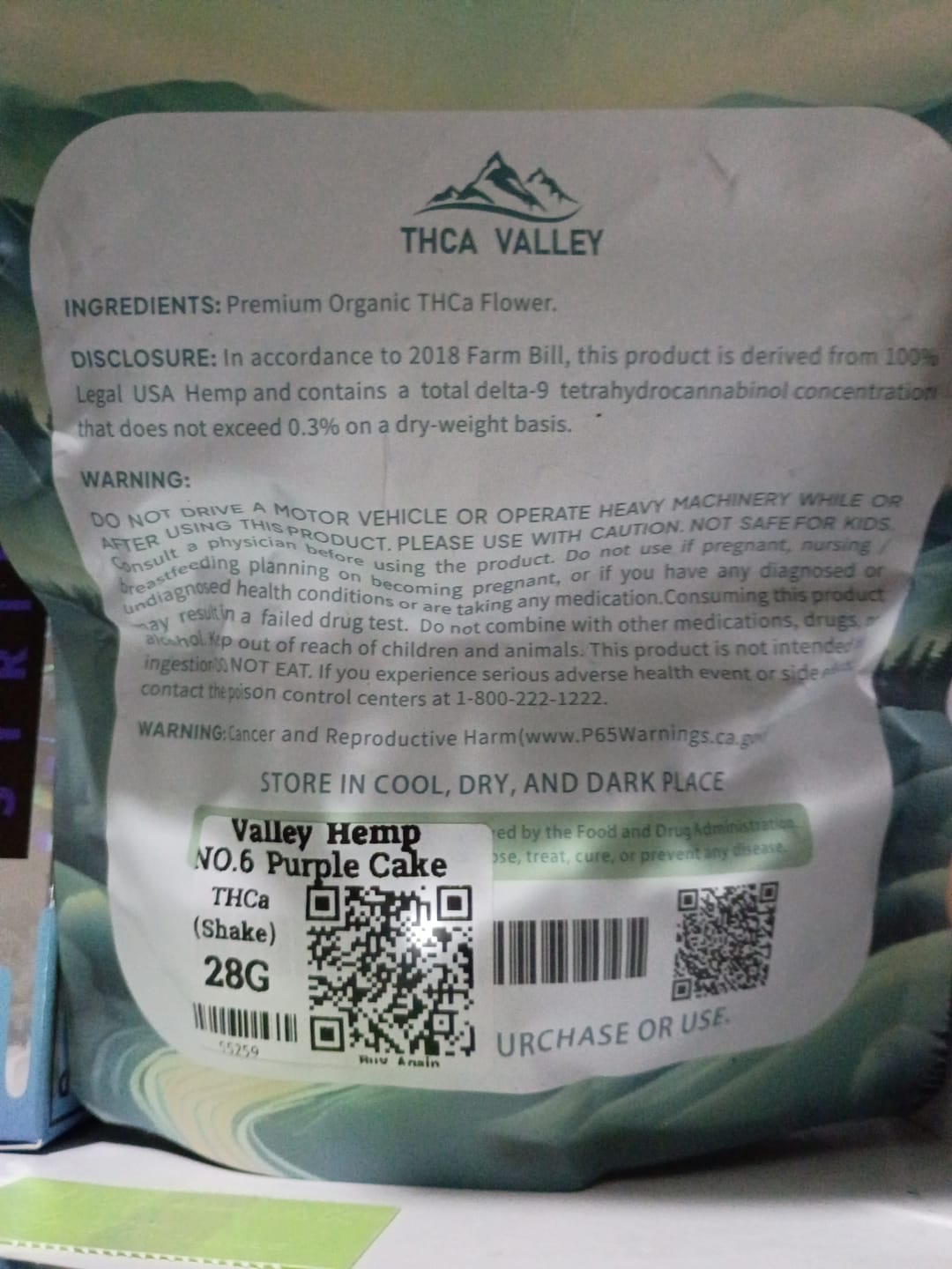 Customer photo review of No 6. Purple Cake THCa Shake