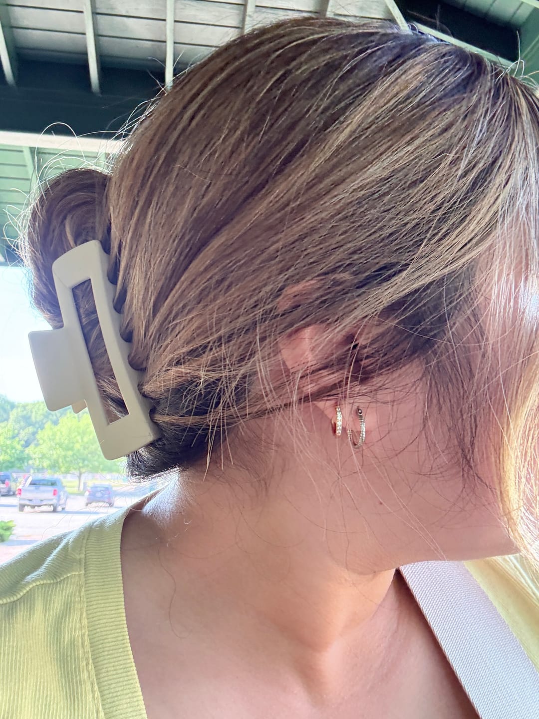 Customer photo review of My Huggies Sparkle Hoop Earrings