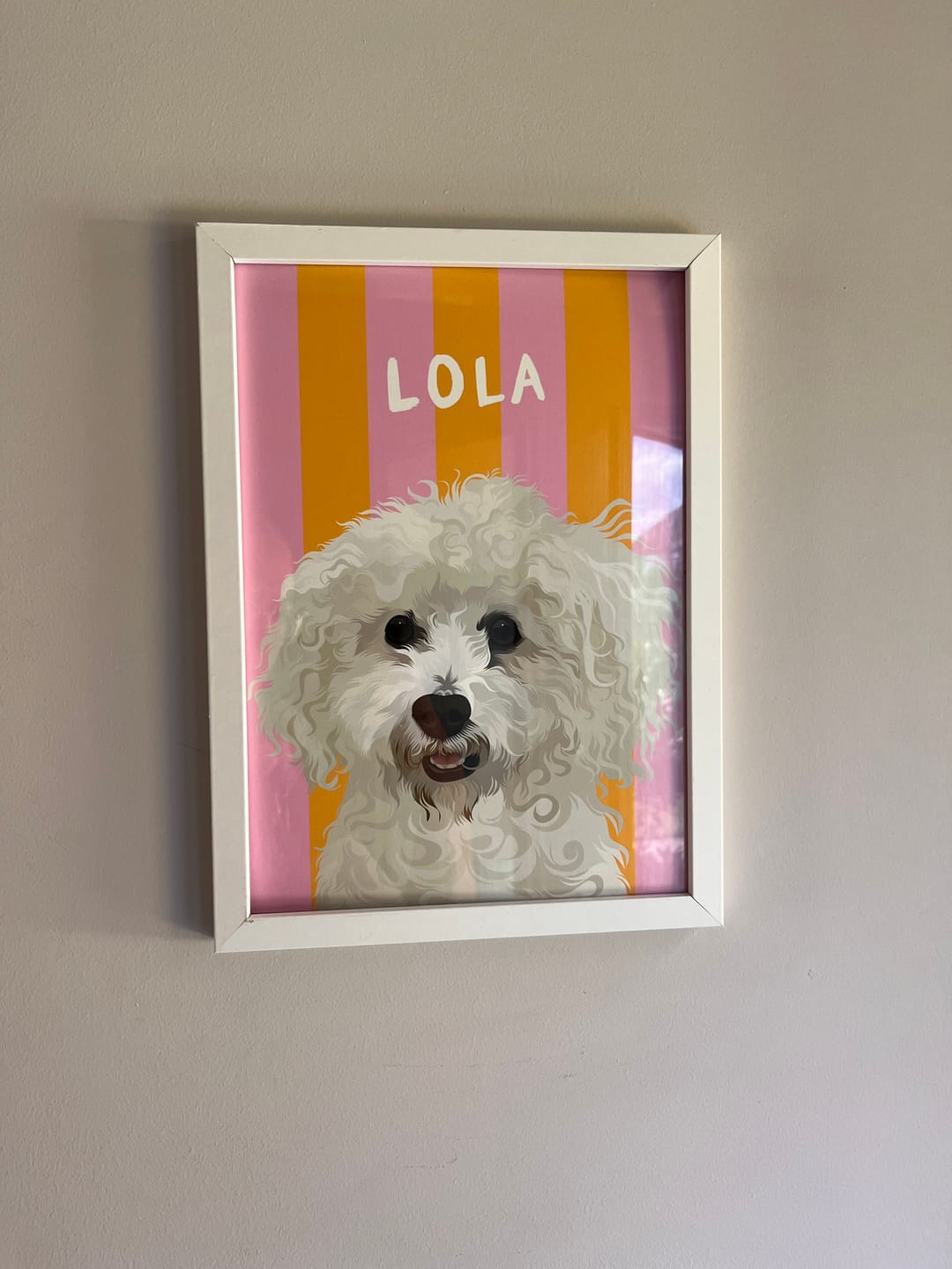 Customer photo review of Stripy | Custom Pet Portrait