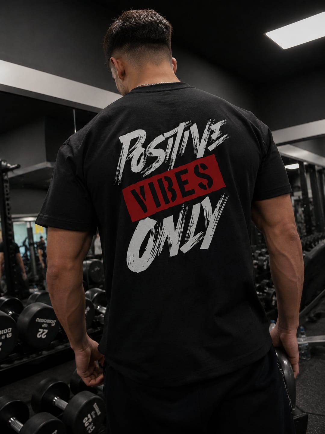 Customer photo review of POSITIVE VIBES ONLY Oversized Shirt - Unisex