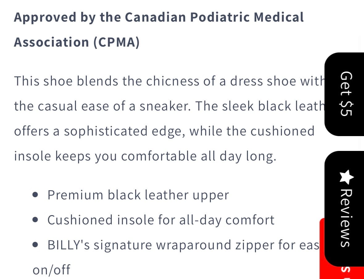 Customer photo review of Women's Black Leather BILLY Comfort Luxe CPMA Certified AFO-Ready