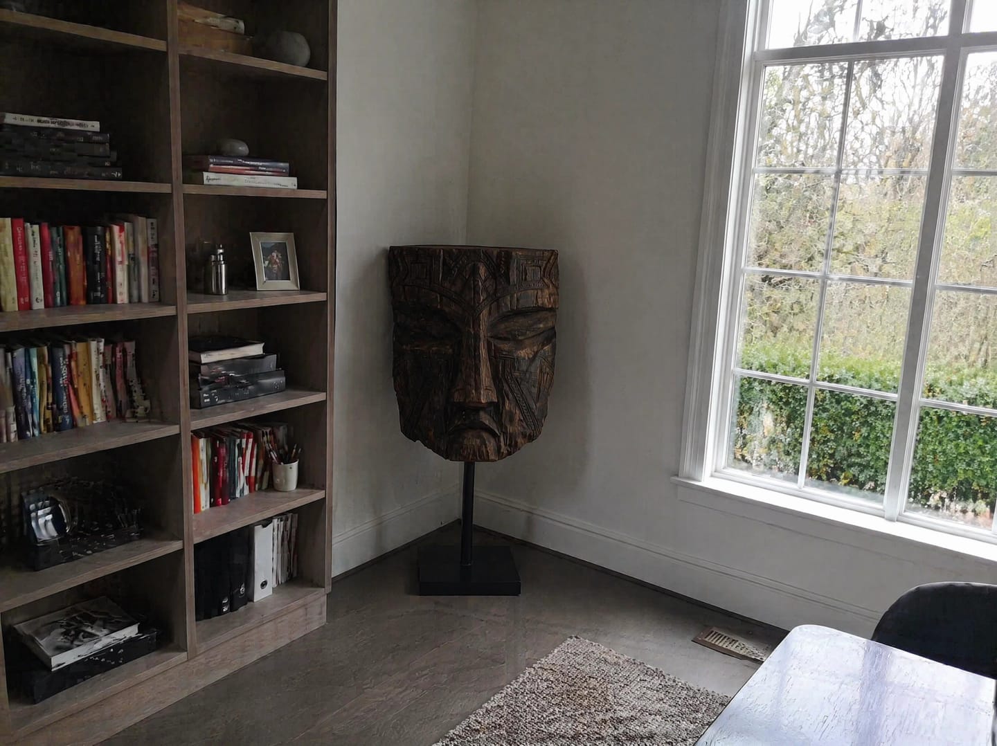Customer photo review of Ancestral Tribal Geometric Ritual Mask  Wood Sculpture