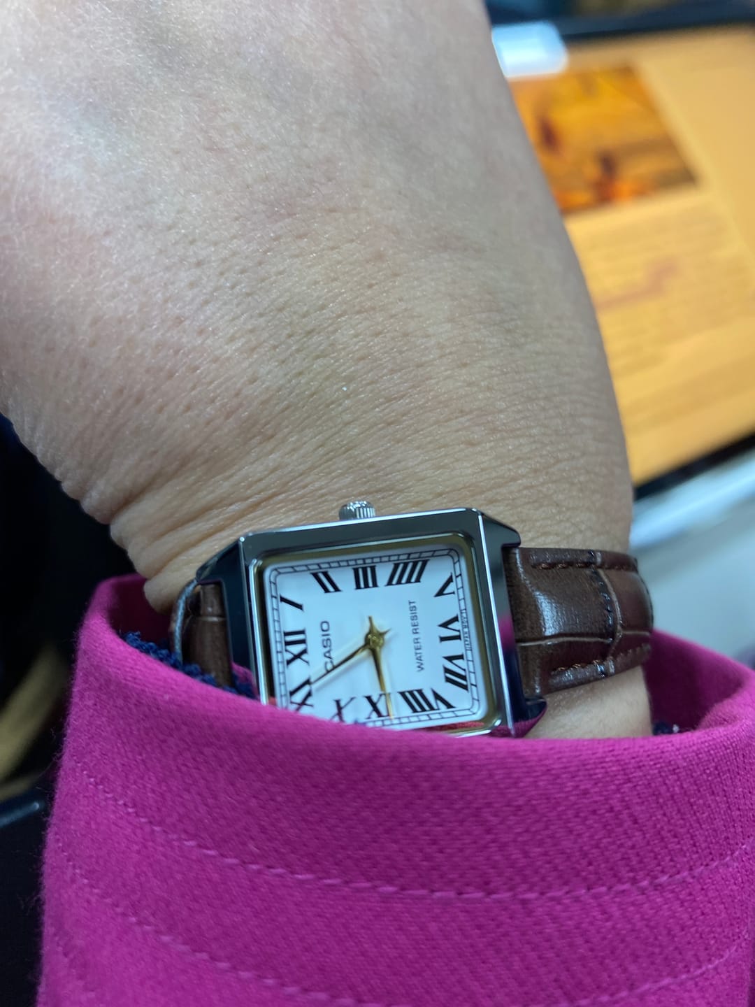Customer photo review of Reloj Casio Tank Análogo LTP-V007L-7B2UDF Cuero Dial Blanco