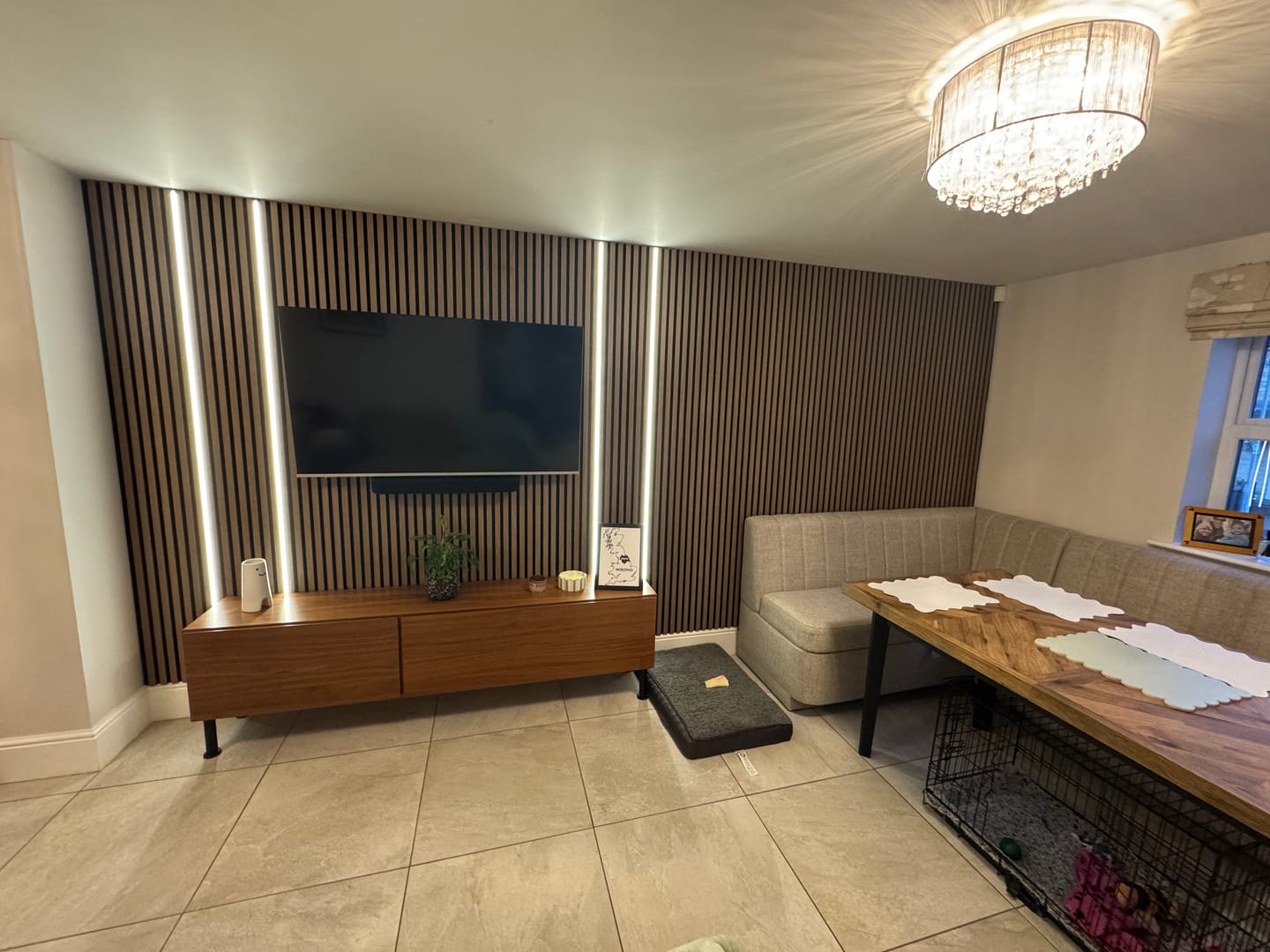 Customer photo review of Premium Acoustic Slatted Wall Panel (Multiple Colours)