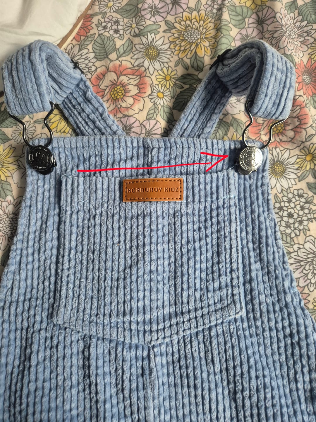 Customer photo review of Kids Organic Cotton Corduroy Overalls