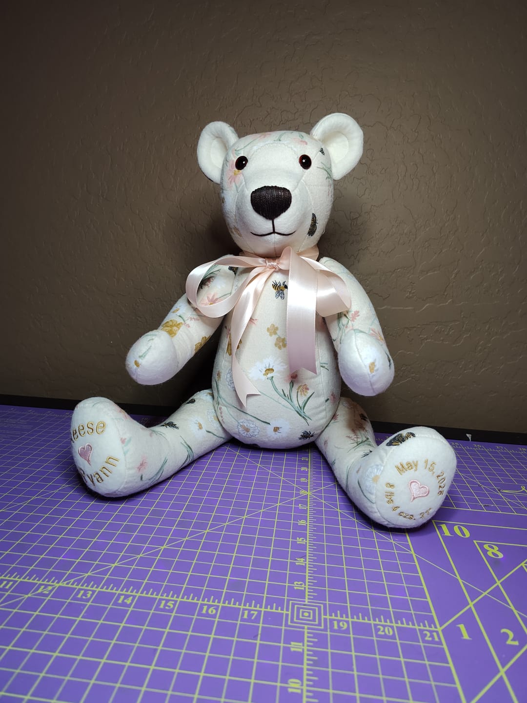 Customer photo review of Memory Bear FREE PATTERN