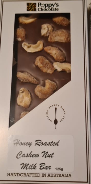 Customer photo review of Honey Roasted Macadamias and Milk Chocolate Block 125g