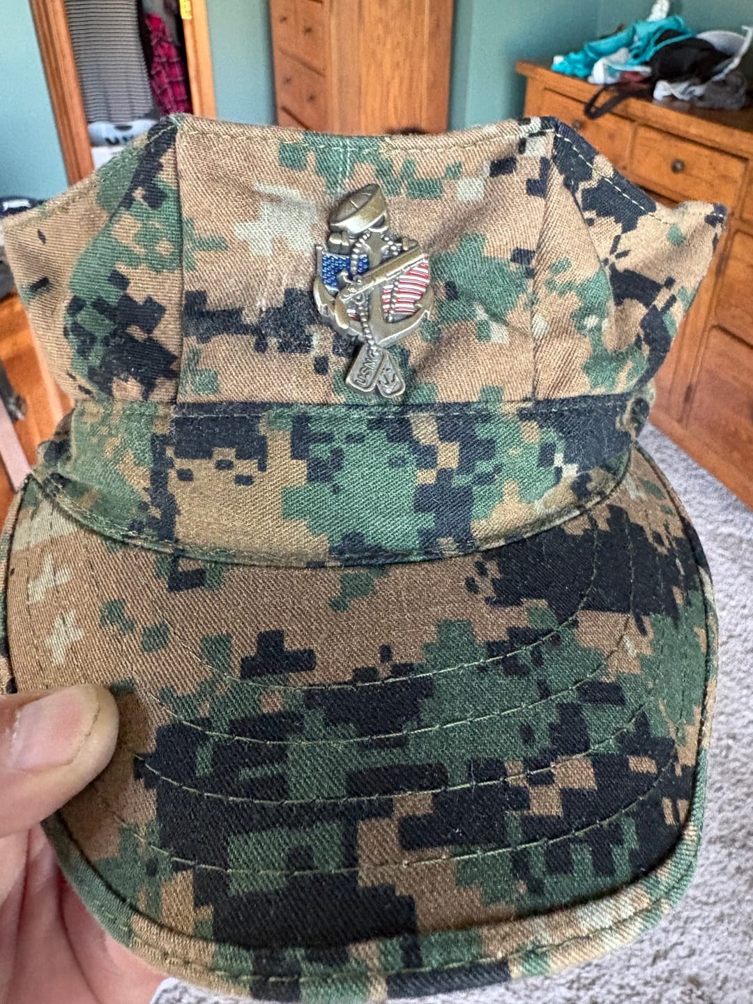 Customer photo review of US Navy Veteran Pin