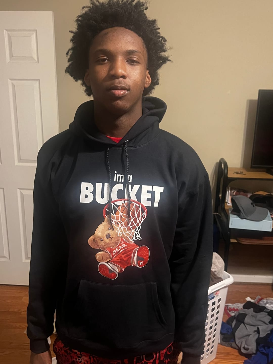 Customer photo review of Im A Bucket Hoodie