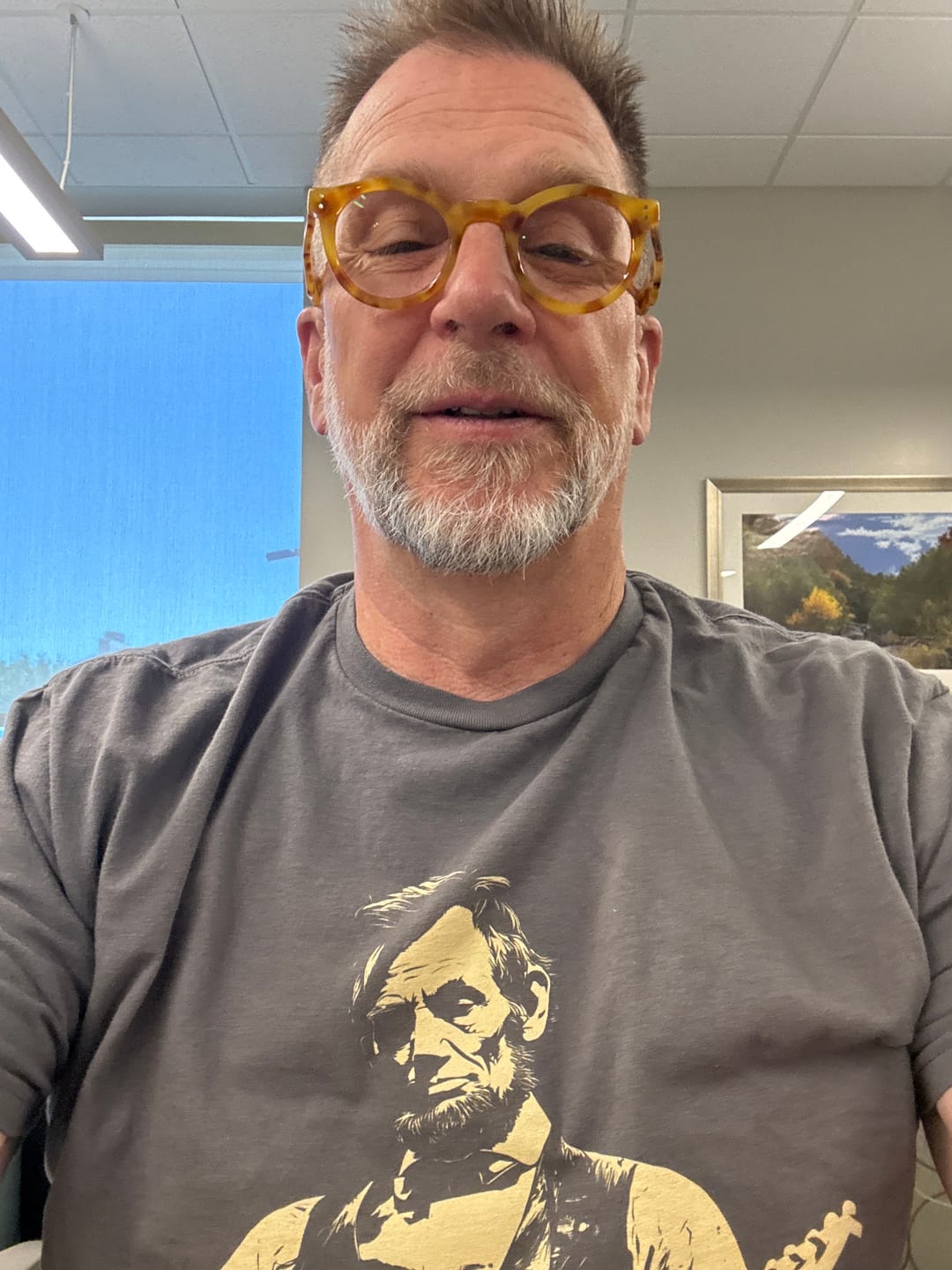 Customer photo review of Lincoln Guitar T-Shirt