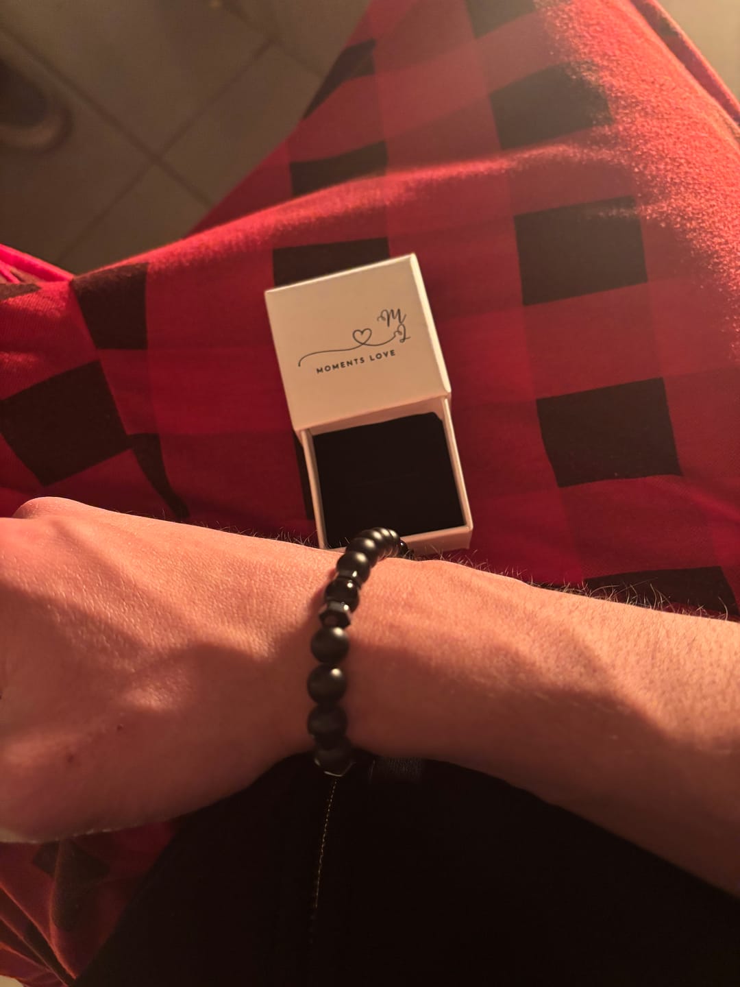 Customer photo review of Pulseras de perlas naturales con foto personalizada de proyección