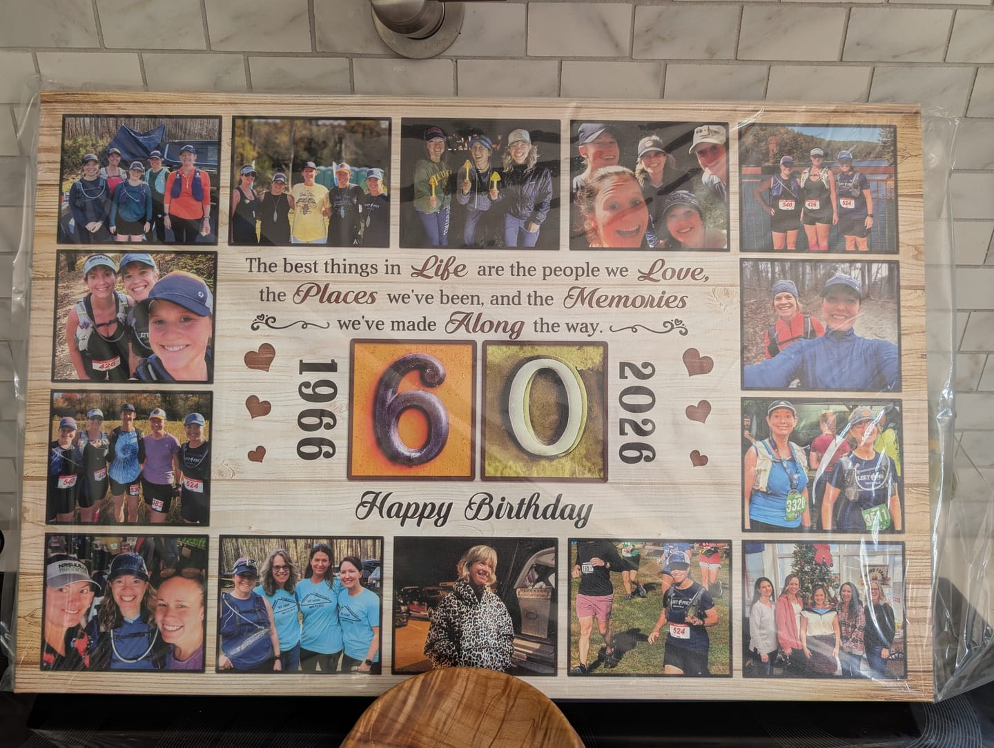 Customer photo review of Customized Gifts For Birthday - Personalized Canvas Prints - Photo Collage Canvas, Unique Gifts 70th Birthday For Him, For Her