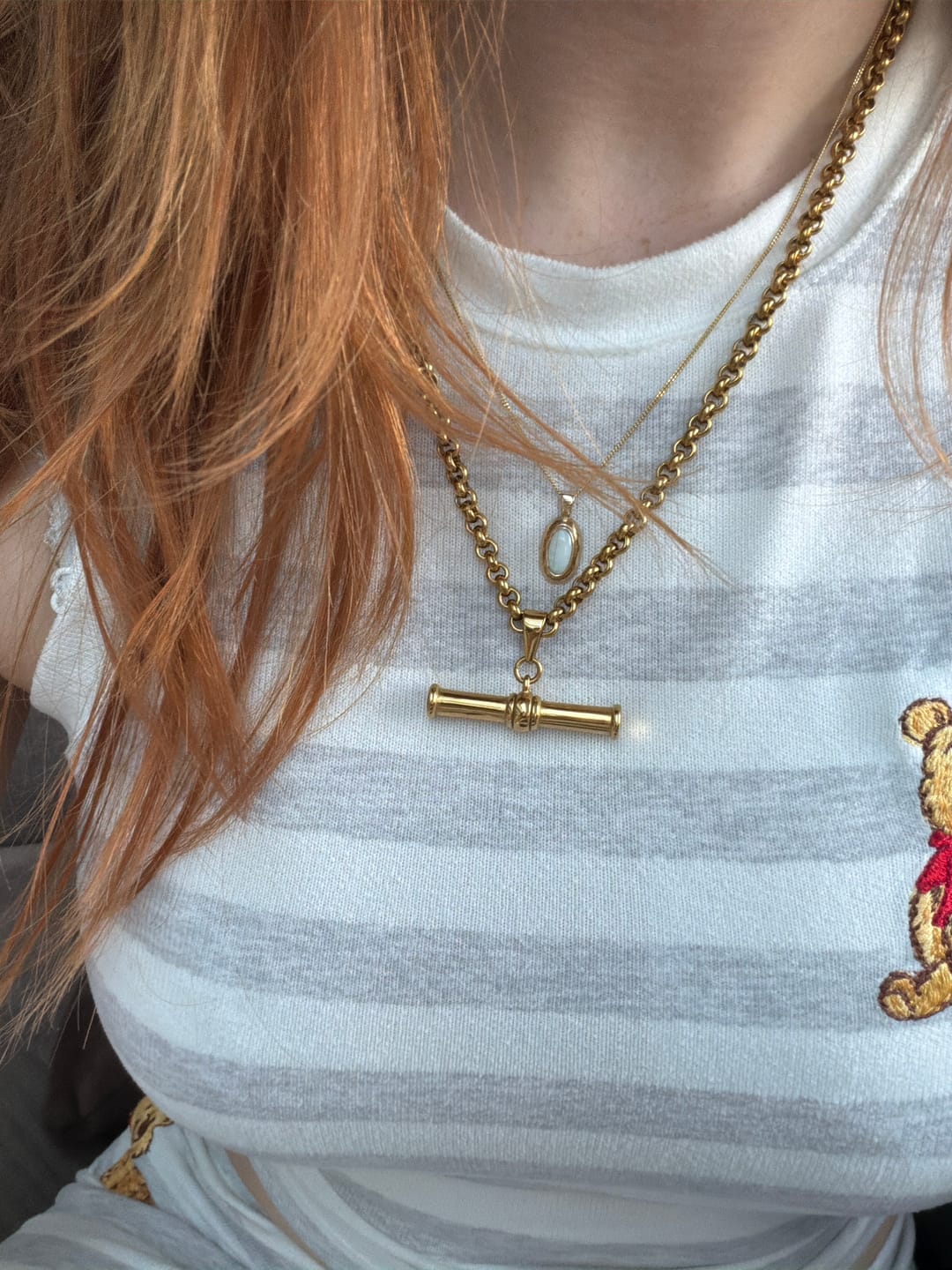 Customer photo review of XL T-Bar Necklace