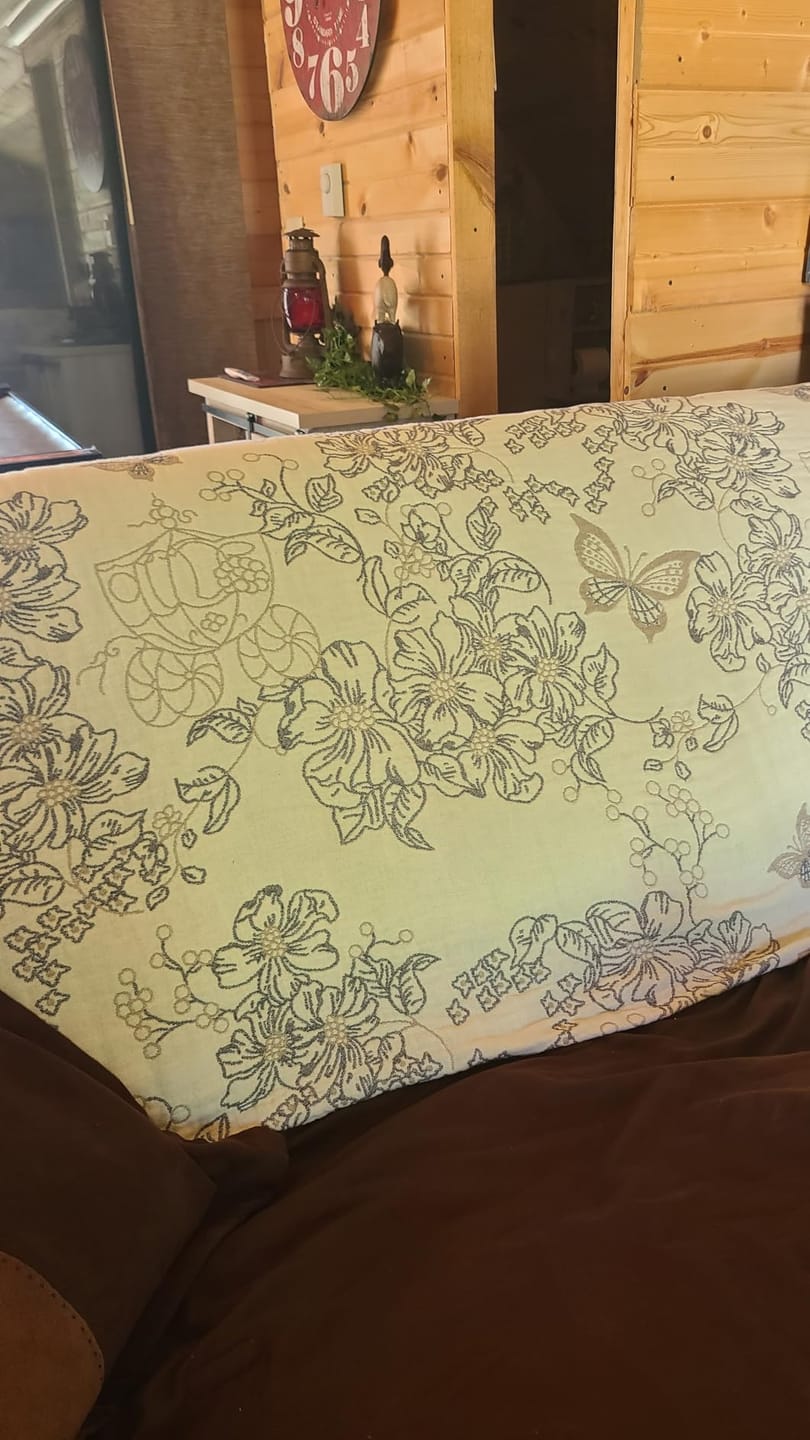Customer photo review of Floral Butterfly Muslin Cotton Throw Blanket