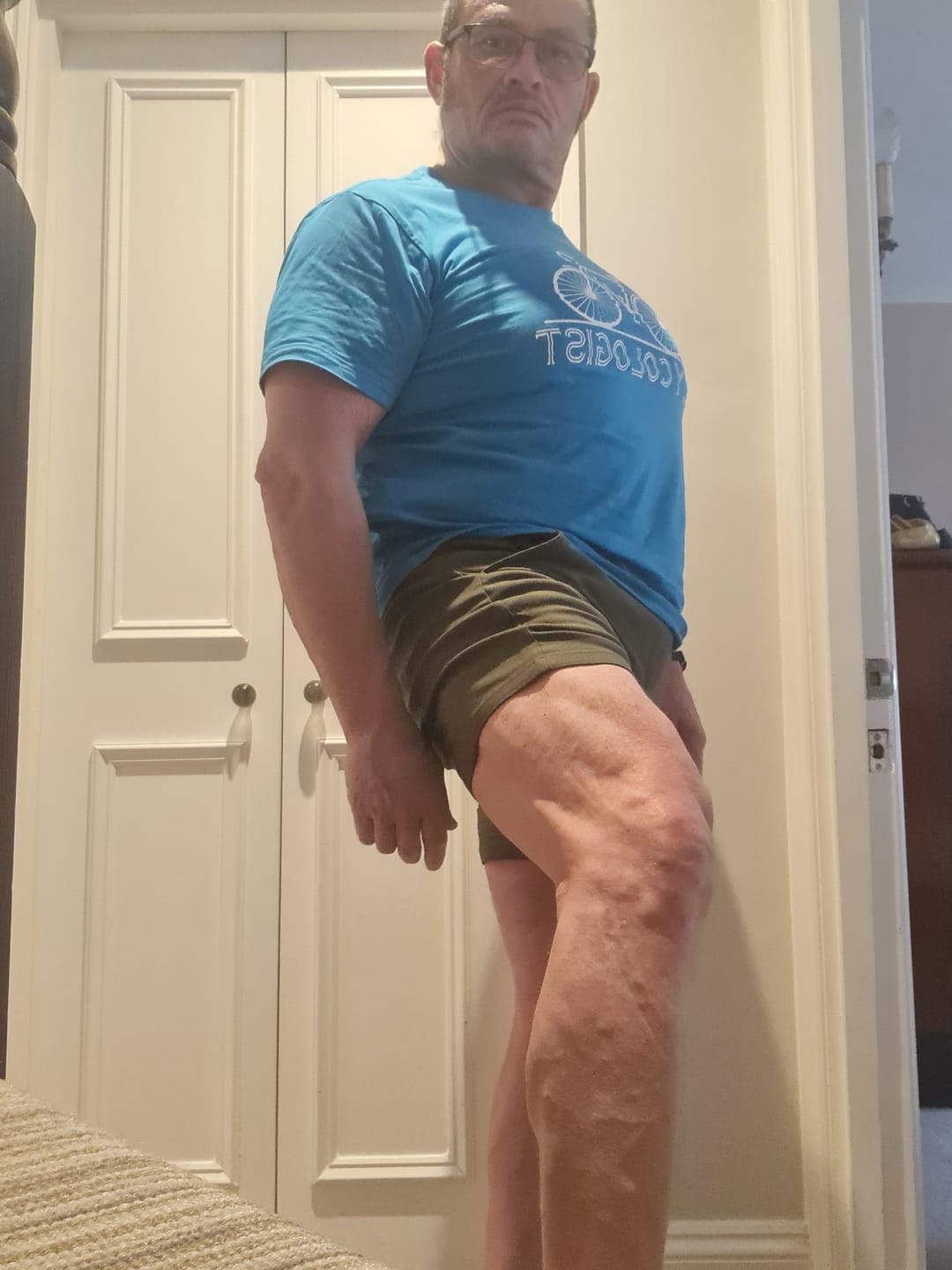 Customer photo review of Ultra-Stretch 5" Chino Shorts - Olive