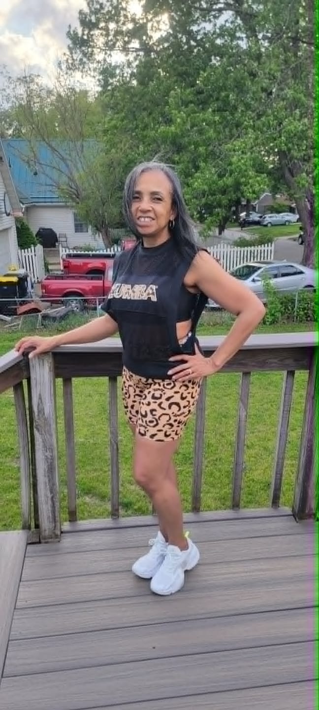 Customer photo review of Zumba Wildbeat High Waisted Biker Shorts