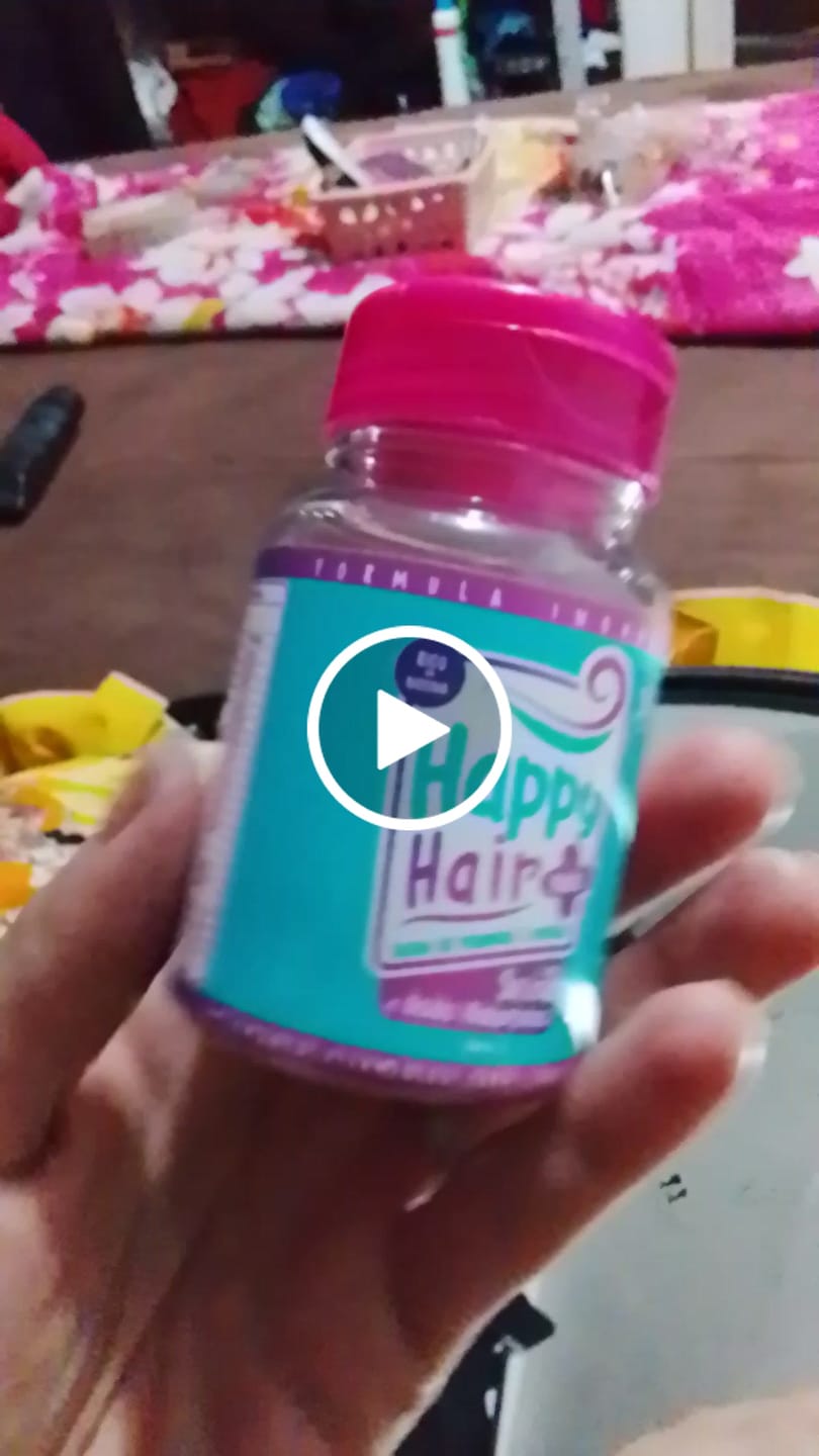 Customer video review of Happy Hair 2 Potes + 1 Melatonina Grátis + 1 Colágeno Grátis