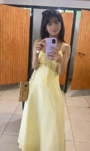 Customer photo review of Bianca Ruched Waist Maxi Dress