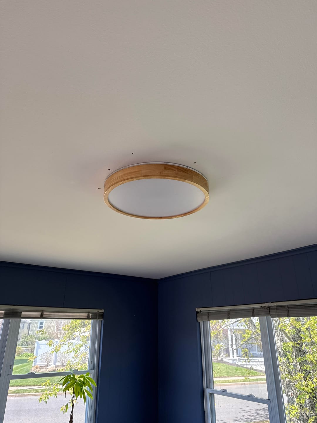 Customer photo review of Scandinavian Wooden Round Dimmable LED Flush Mount