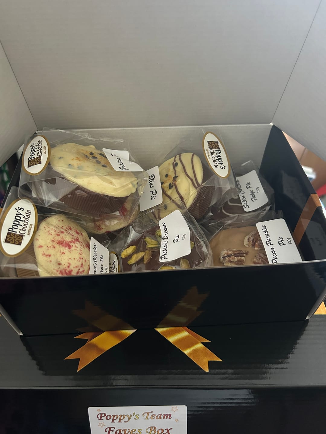 Customer photo review of Chocolate Pie Variety Box - with Pistachio Kataifi Pie