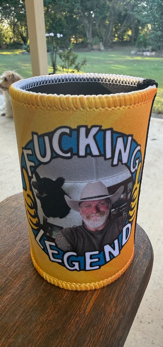 Customer photo review of Friggin' Legend 👍 - Personalised Stubby Holder