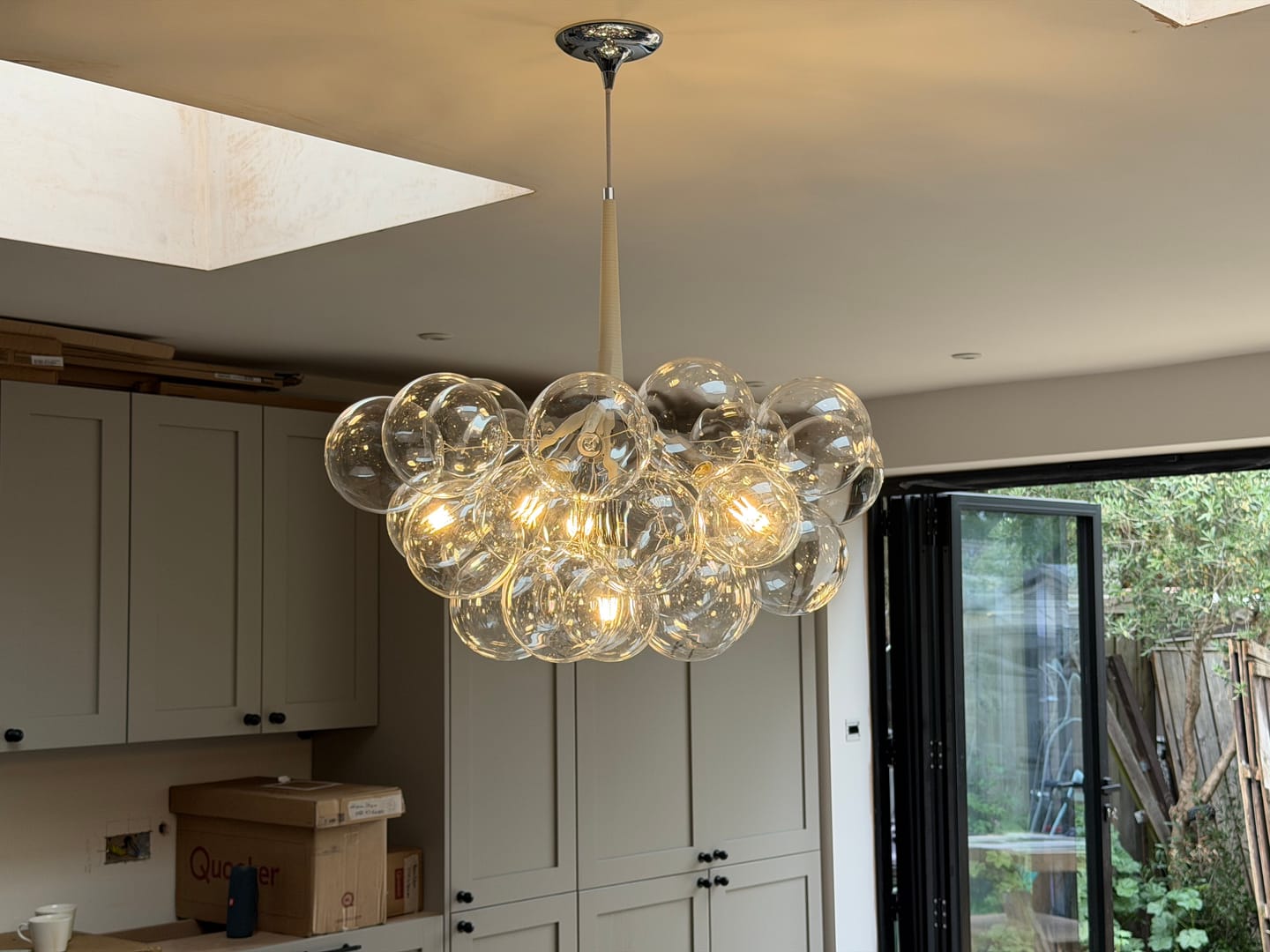Customer photo review of Modern Cluster Bubble Glass Chandelier