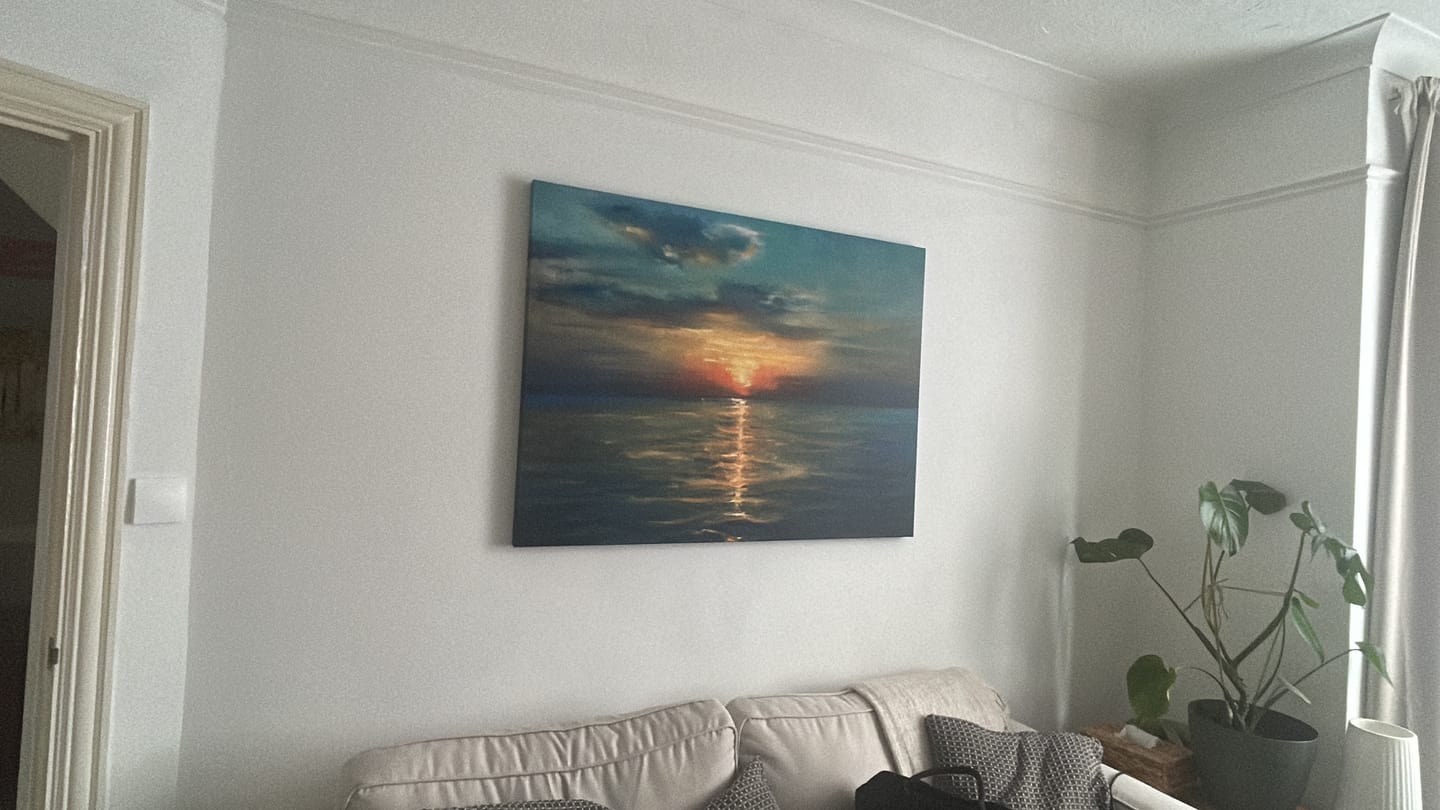 Customer photo review of Sunrise Over The Sea Canvas Print