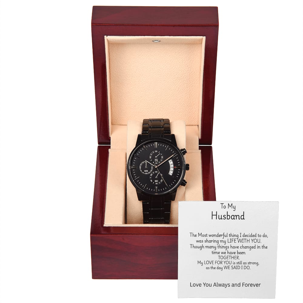 Customer photo review of To My Husband-Black Chronograph Watch