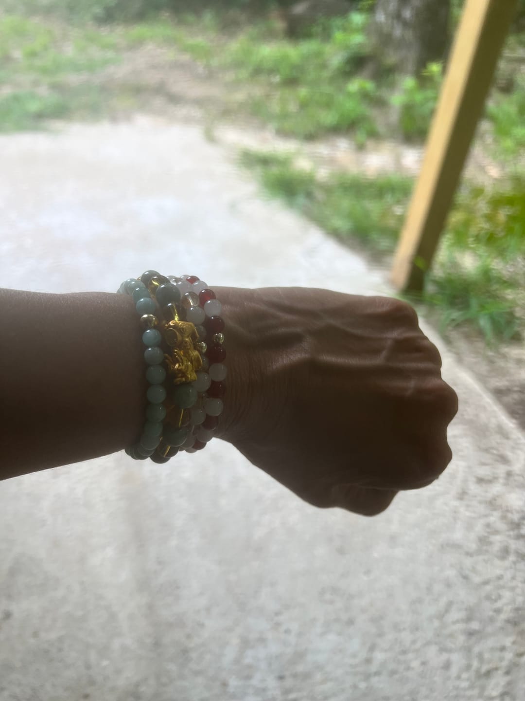 Customer photo review of Rose Quartz and Carnelian Crystal Beaded Bracelet With Real Gold - Reconciliation