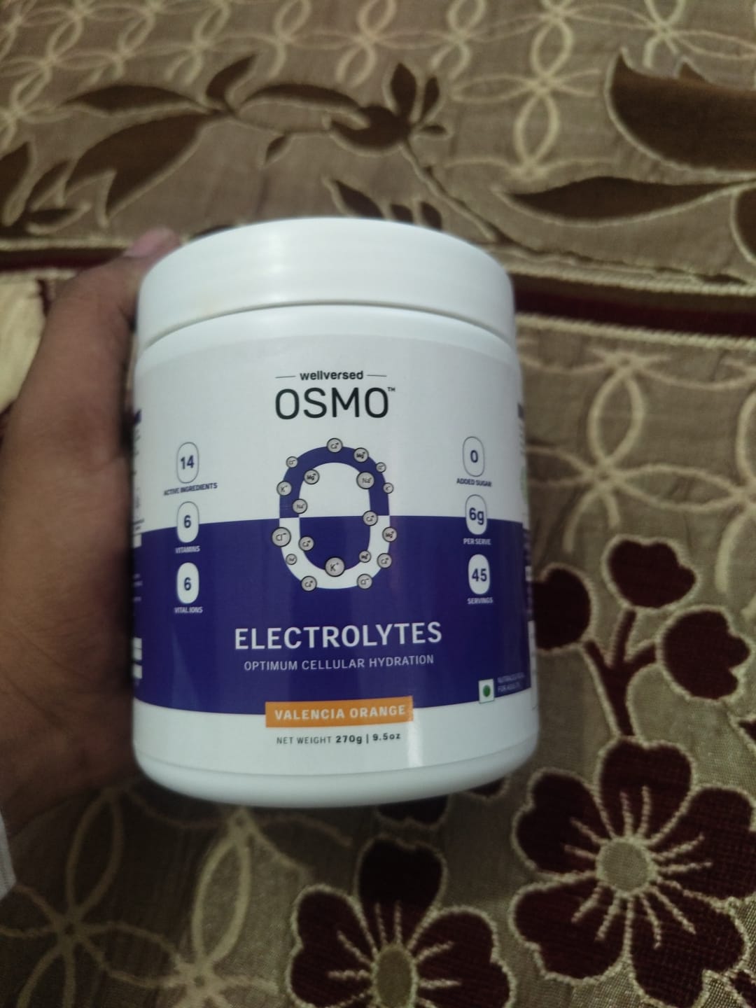 Customer photo review of OSMO - Electrolyte Hydration Blend (Advanced Salts + Taurine & Vitamins) | Valencia Orange Flavour (270g, 45 servings)