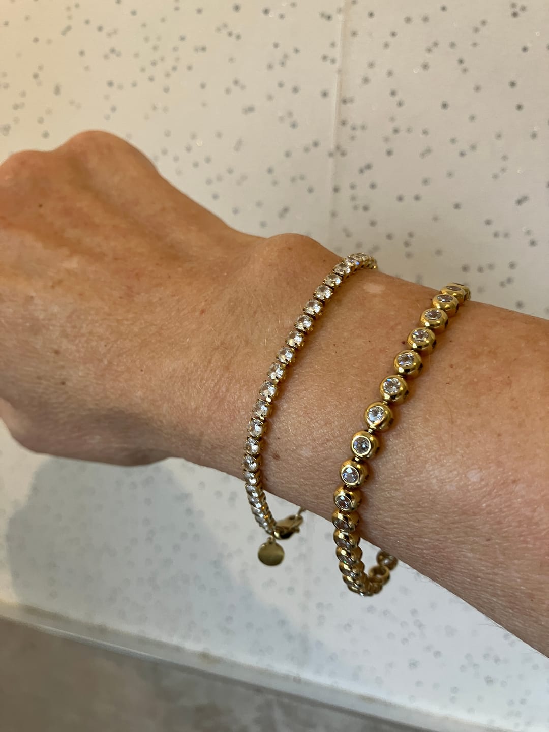 Customer photo review of Classic Bezel Tennis Bracelet