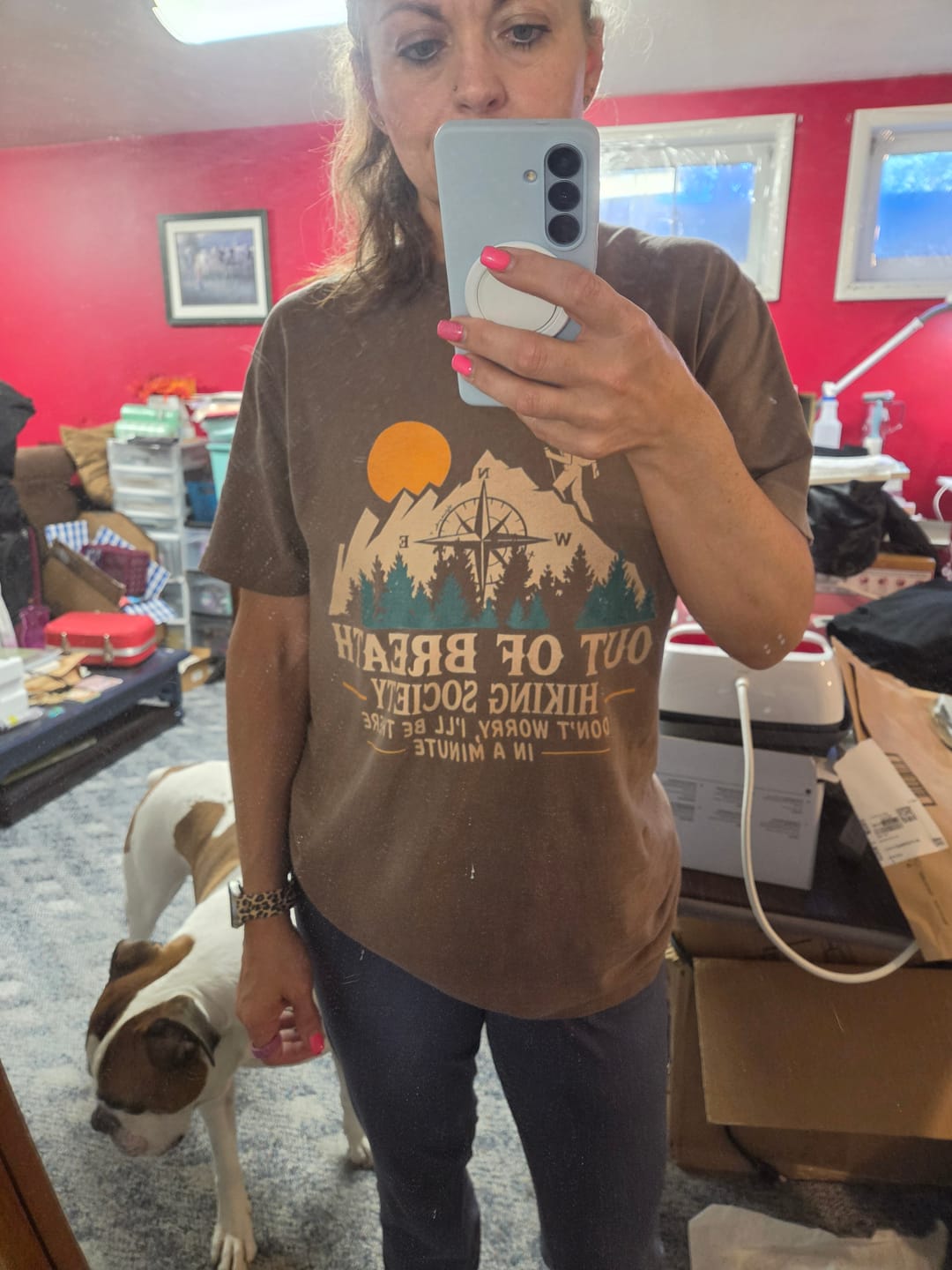 Customer photo review of Out Of Breath T-shirt