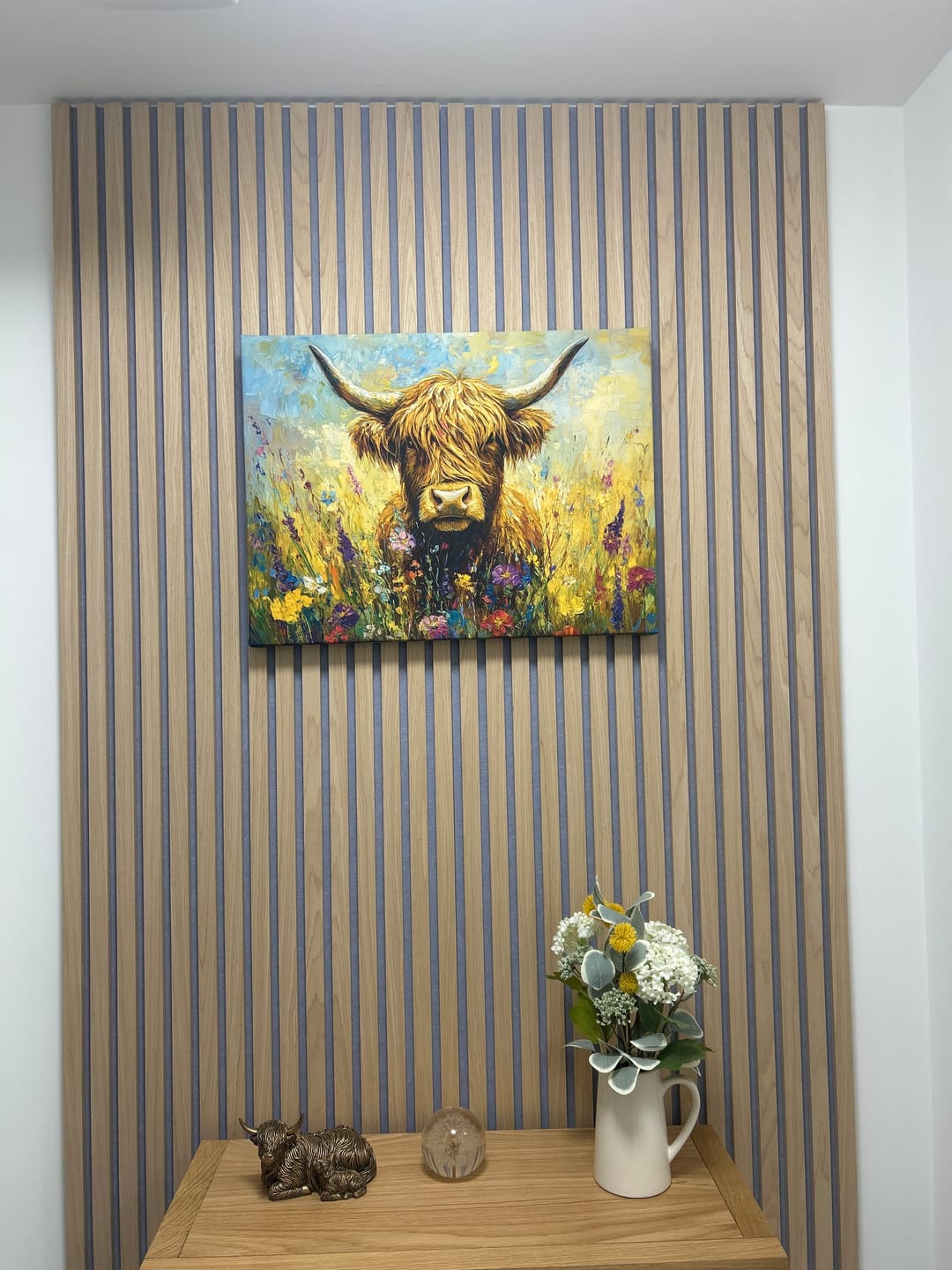 Customer photo review of SlatWall Acoustic Natural Oak Slatted Wall Panel