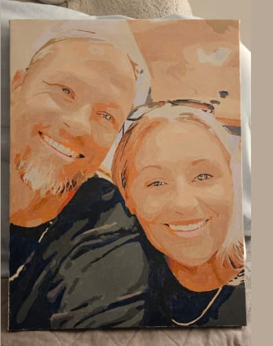 Customer photo review of Custom Paint By Numbers - Personalized Portraits Art