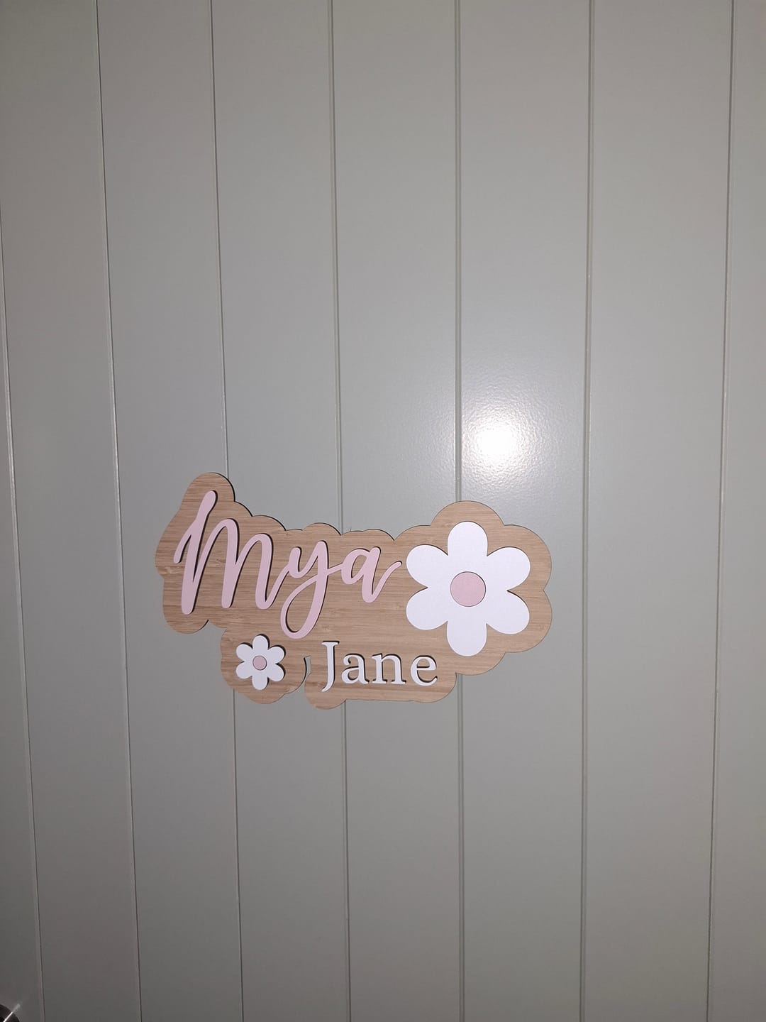 Customer photo review of Popped Two names with Flowers Name Plaque