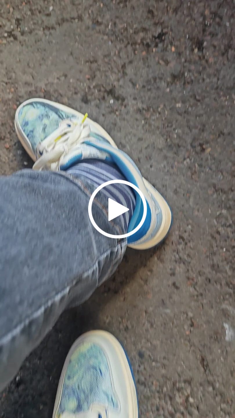 Customer video review of Van Gogh Starry Night inspired sneakers